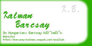 kalman barcsay business card